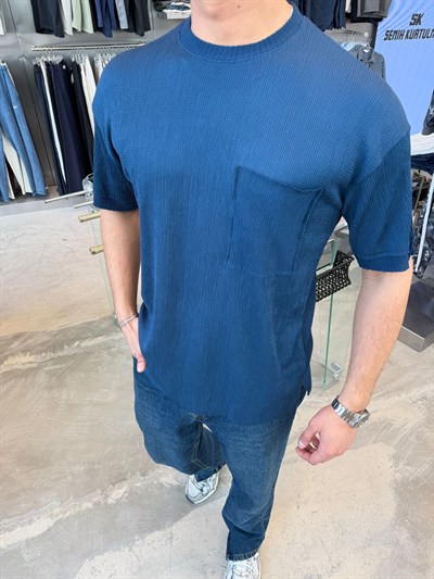 Lacivert M Waffle T-Shirt