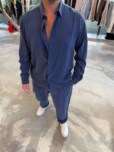 Lacivert Modal Fırçalı Takım -2512