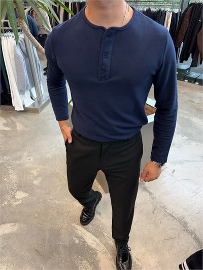 Lacivert NG Selanik Kumaş Sweat