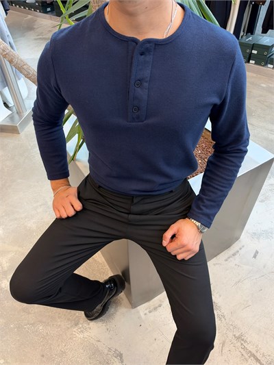 Lacivert NG Selanik Kumaş Sweat