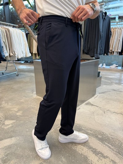 Lacivert Regular Kalıp Petek Örme Pantolon NWP16003