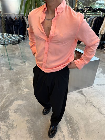 Lila Vual Kumaş Gömlek -G5792