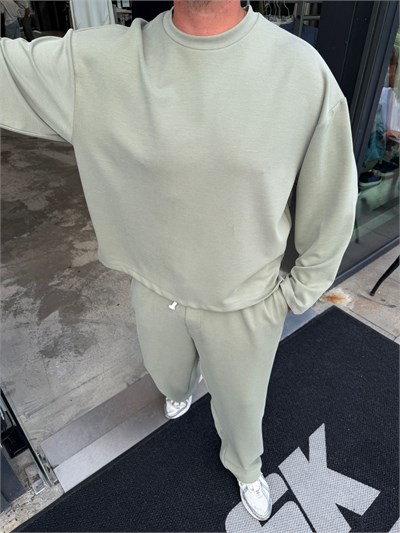 Mint Yeşil İthal Fitilli Oys Oversize Takım SK7064