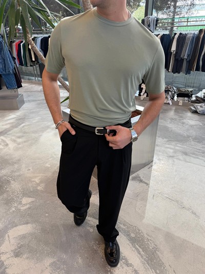 Mint Yeşili Oysho Kumaş T-Shirt -2512-261076