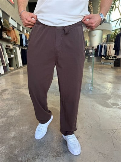 S Kahverengi Logolu İnce Gabardin -SPF4019