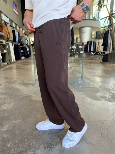 S Kahverengi Logolu İnce Gabardin -SPF4019