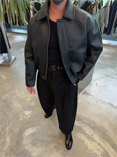 Siyah G Bomber Deri Mont GST-1095