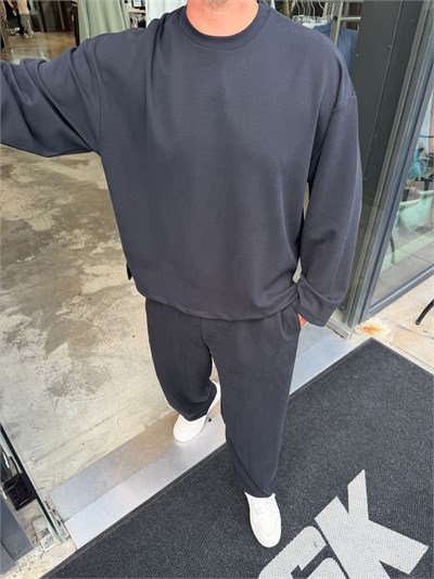 Siyah İthal Fitilli Oys Oversize Takım SK7064