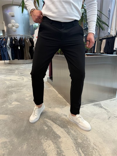 Siyah İthal Keten Pantolon -N2026