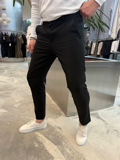 Siyah İthal Keten Pantolon -N2026