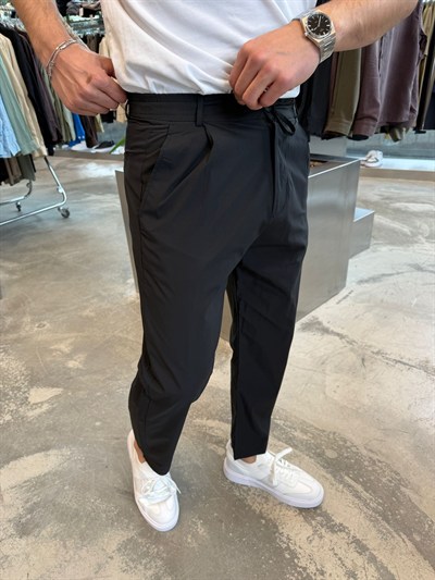 Siyah İthal Paraşüt Kumaş Pantolon RT5107