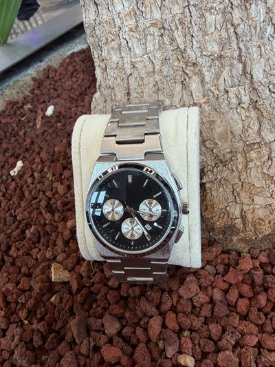 SİYAH KADRAN KRONOGRAF ÇELİK KORDON SAAT