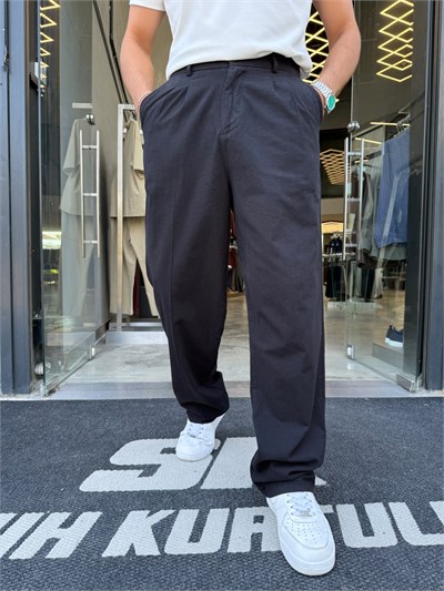 Siyah Keten Baggy Pantolon