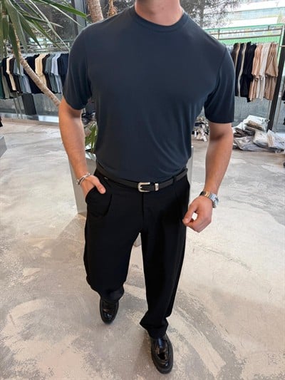 Siyah Oysho Basic T-Shir -2512-261076