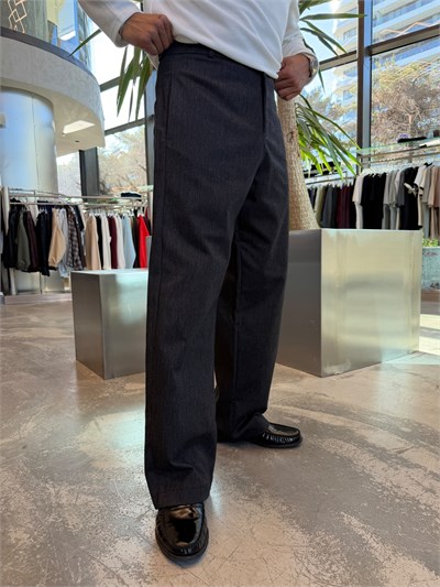 Siyah Pamuk Yün Baggy Pantolon KN11