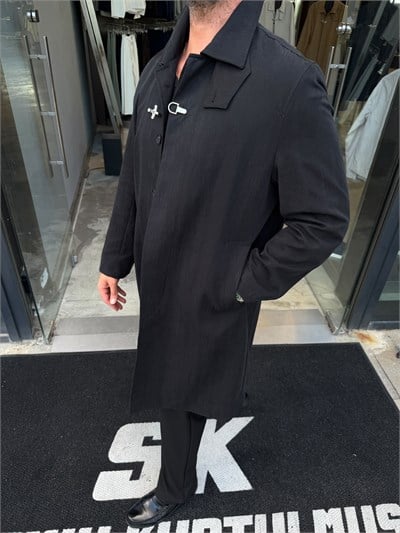 Siyah Premium Trençkot ANT5015