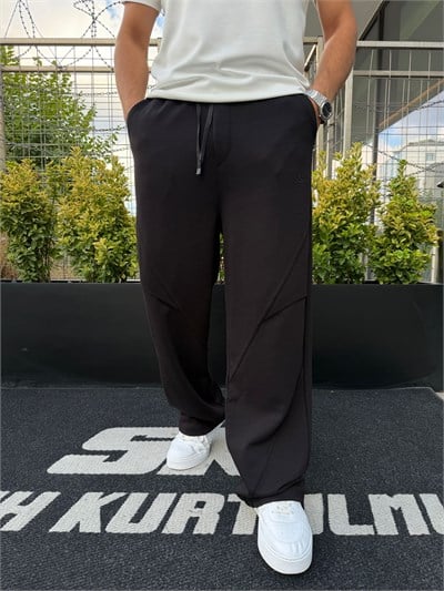 Siyah S Logolu Doubleface Parçalı Eşofman SP256