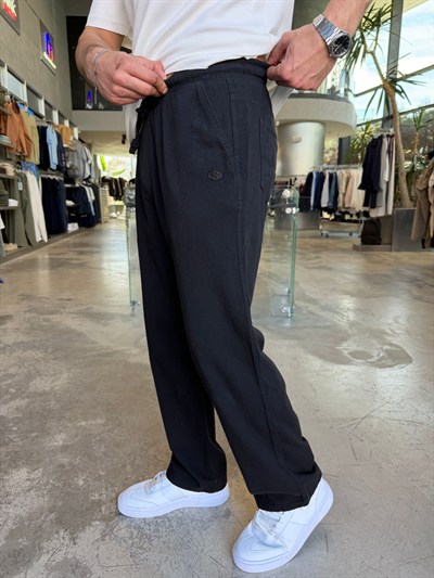 Siyah S Logolu İnce Gabardin  -SPF4019