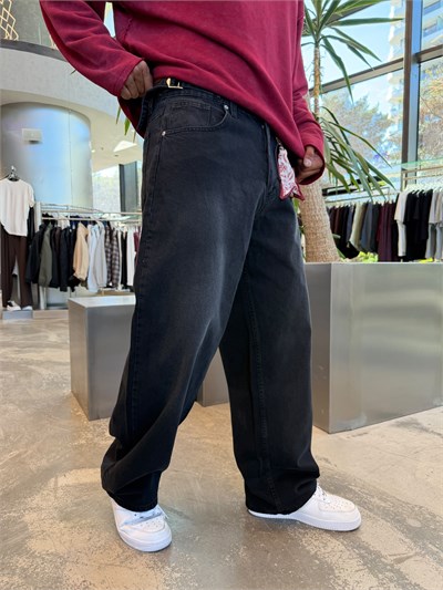 Siyah Super Baggy Kot Pantolon WE4051