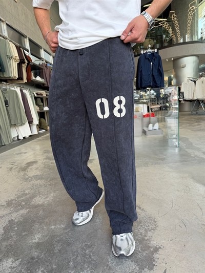 Siyah Yıkamalı Baggy Eşofman Altı