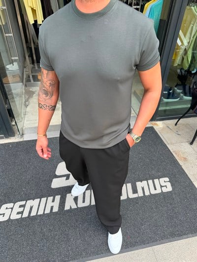 SK İthal Modal Haki T-Shirt