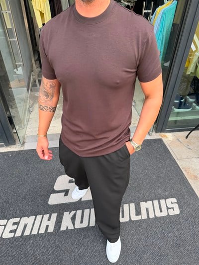 SK İthal Modal Kahverengi T-Shirt