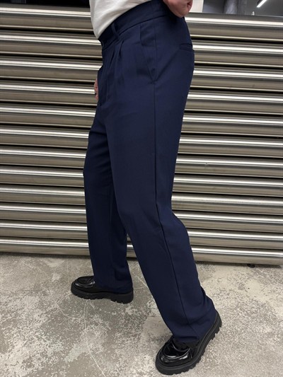 SPF Lacivert Pileli Baggy Kumaş -4032