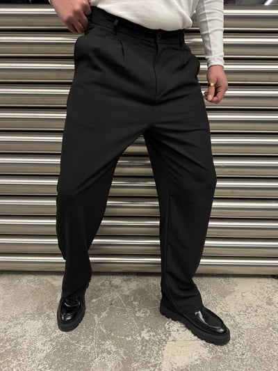 SPF Siyah Pileli Baggy Kumaş -4032