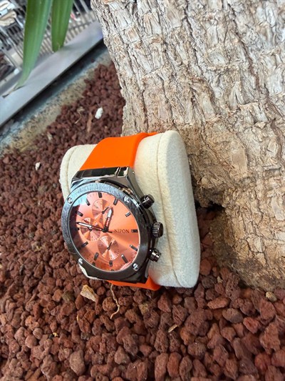 TURUNCU SİLİKON KORDON SAAT