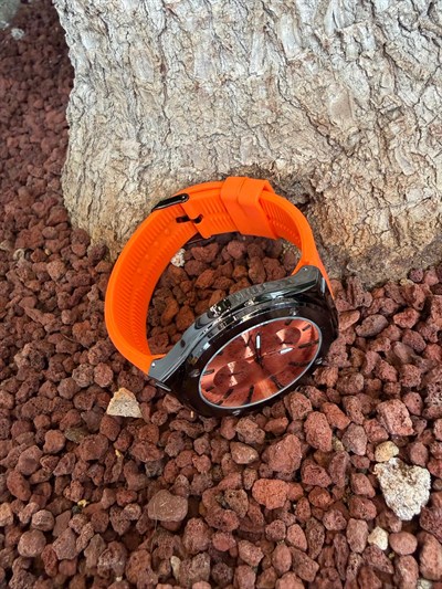 TURUNCU SİLİKON KORDON SAAT