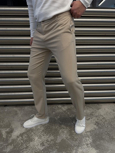 W Yandex Krem Kumaş Pantolon -5085