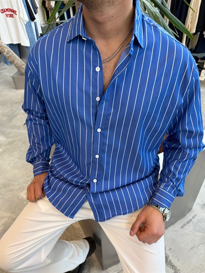 WLM Mavi Çizgili Gömlek