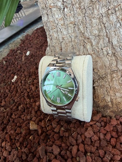 YEŞİL KADRAN ÇELİK KORDON SAAT 