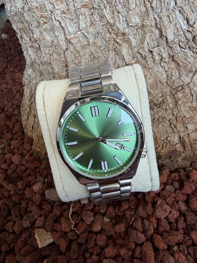 YEŞİL KADRAN ÇELİK KORDON SAAT 