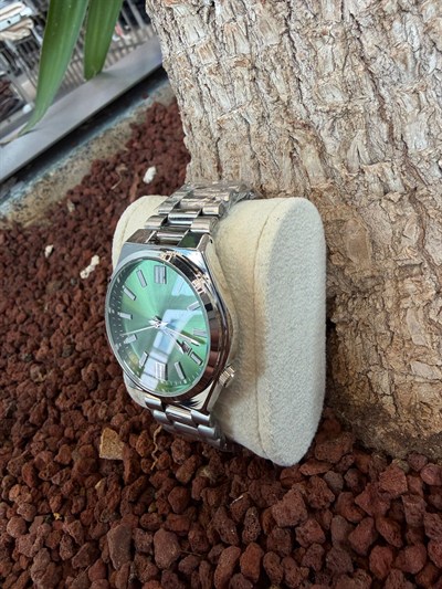 YEŞİL KADRAN ÇELİK KORDON SAAT 