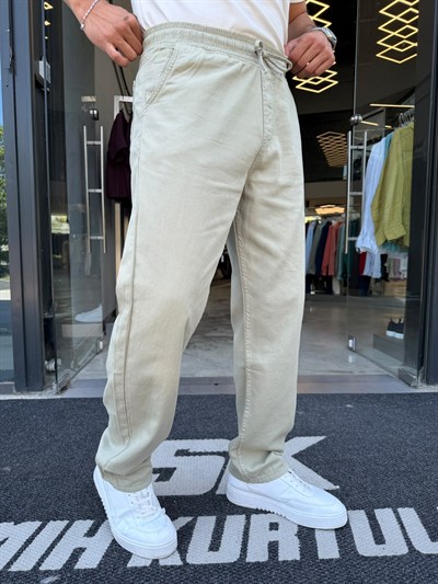 Yeşil Regular Kesim İnce Gabardin Pantolon
