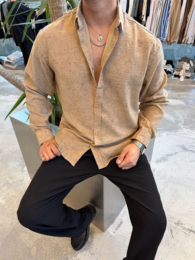 Taba Yıkamalı Keten Gömlek E40-71