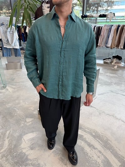 Zümrüt GG Ham Keten Gömlek -5706