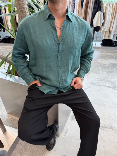 Zümrüt GG Ham Keten Gömlek -5706