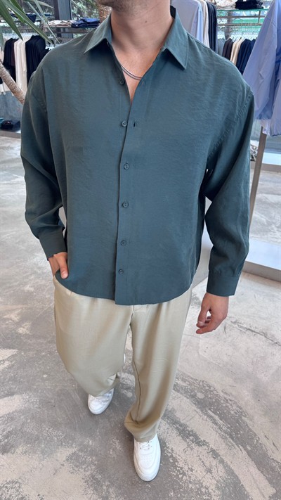 Zümrüt Modal Kumaş Gömlek -R7076