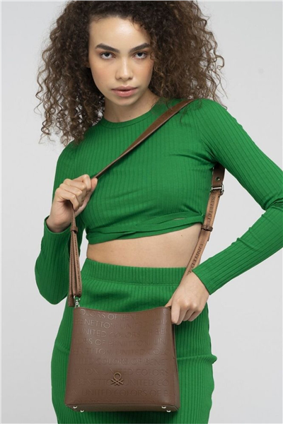 Benetton Gofraj Kadın Çapraz Askılı Çanta