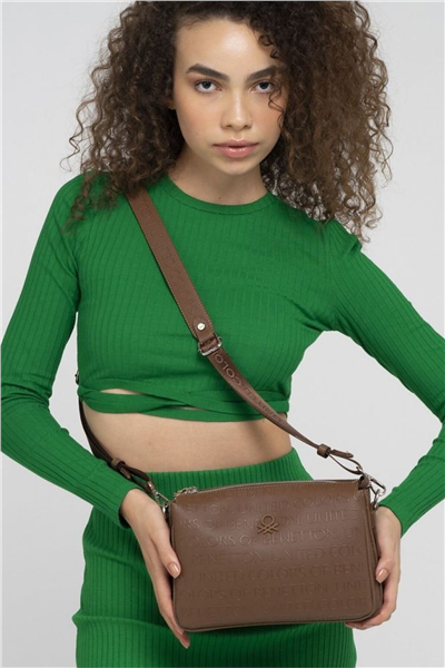 Benetton Gofraj Kadın Çapraz Askılı Çanta