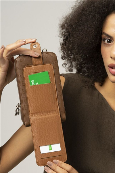 Benetton Gofraj Kadın Telefon Çantası