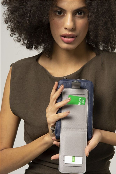 Benetton Gofraj Kadın Telefon Çantası