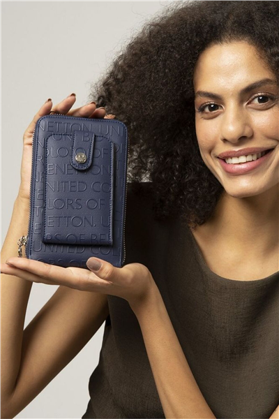 Benetton Gofraj Kadın Telefon Çantası