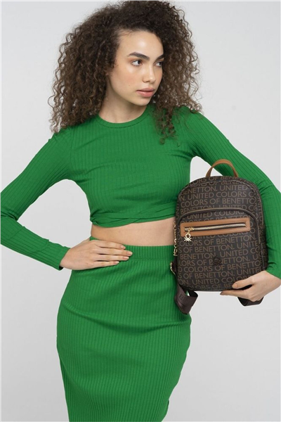 Benetton Monogram Kadın Sırt Çantası