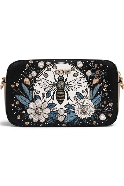 Dogo Bee with Flowers Kadın Çapraz Askılı Çanta