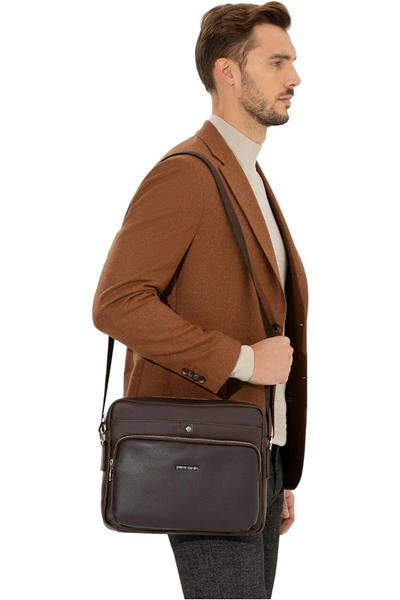 Pierre Cardin Logo Detaylı Erkek Postacı Çantası