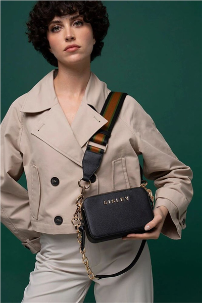 Sisley Logo Detaylı Kadın Çapraz Askılı Çanta
