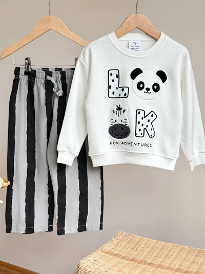 erkek çocuk pamuklu baskılı alt üst takım